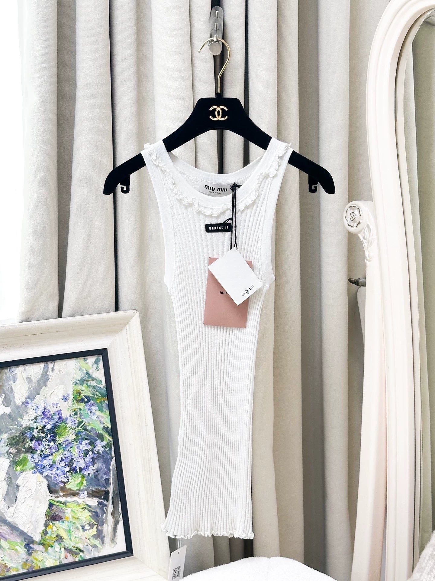 Miumiu 26 white camisole top