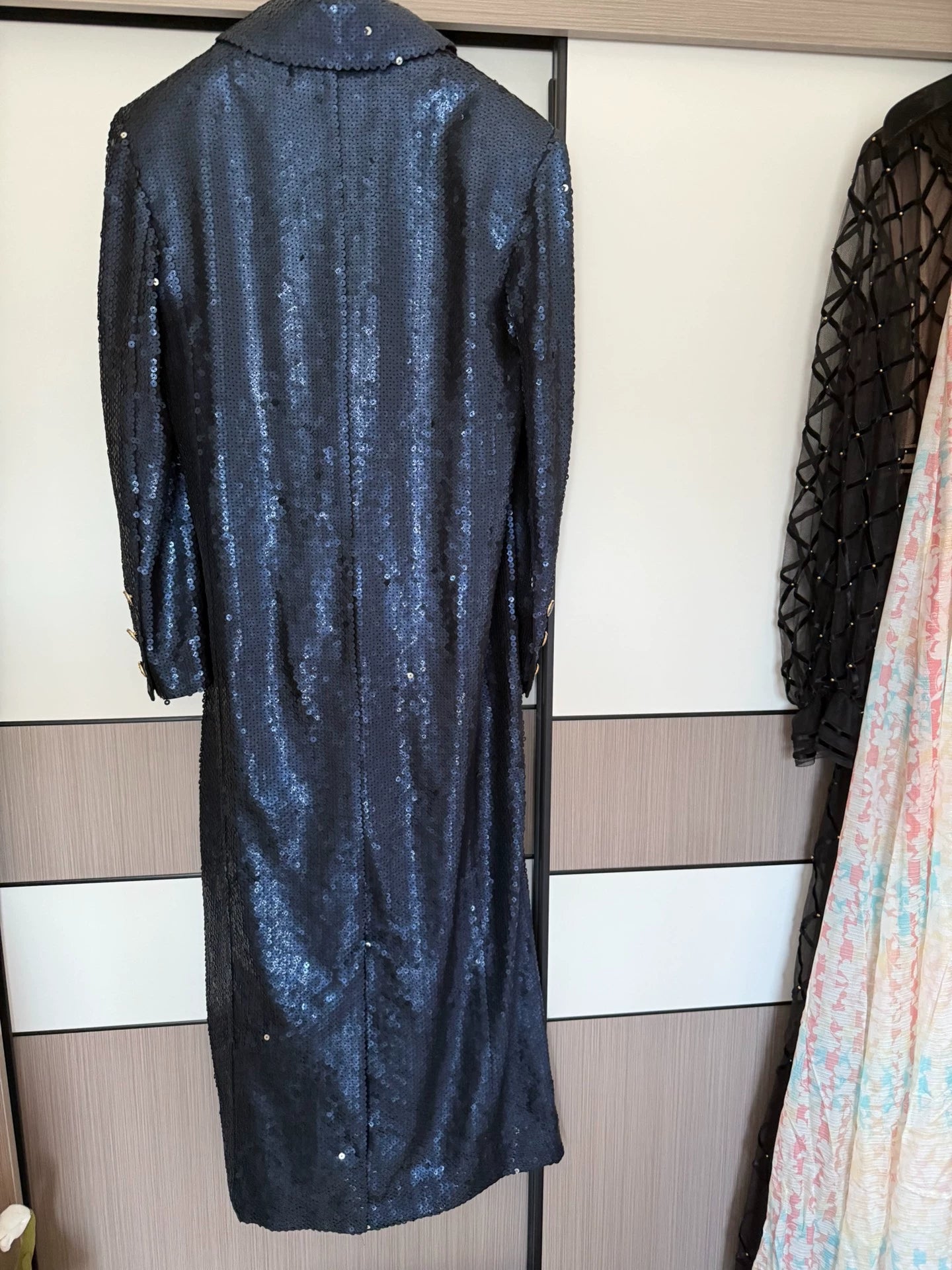 Chanel 23C black sequined coat