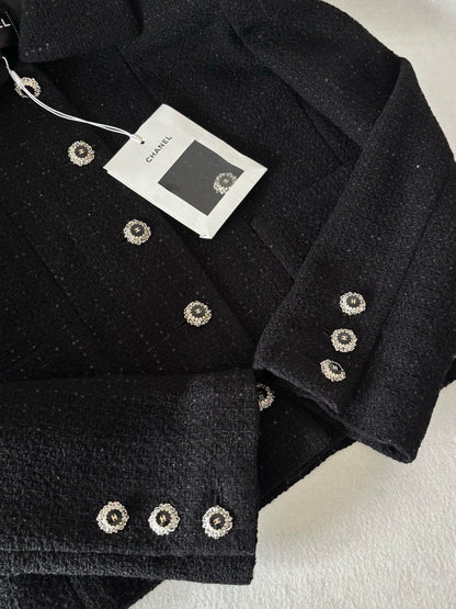 Chanel 25K Black Sequined Jacket