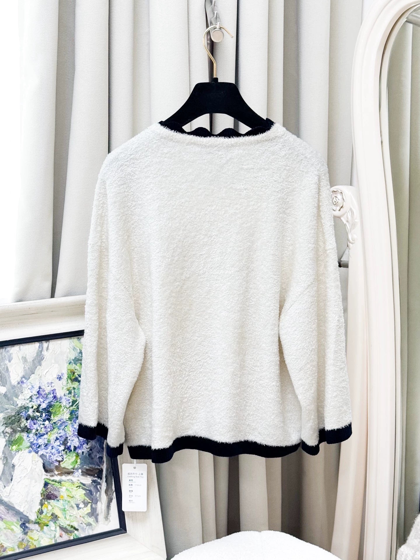Chanel 26C black and white cardigan