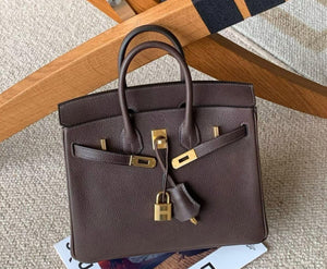Hermes Birkin 25 Ebene Barenia Gold hardware