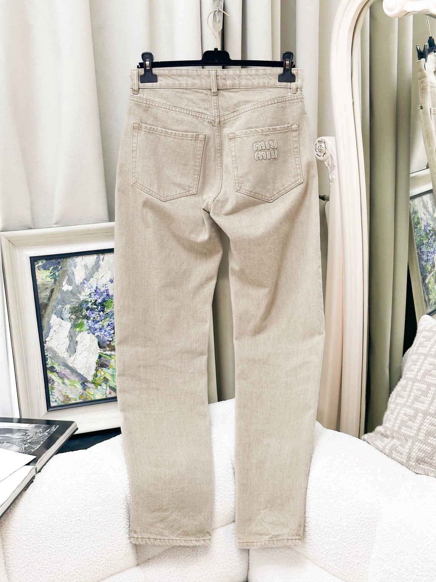 Miu Miu light khaki jeans