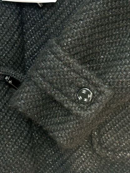 Chanel 21B black tweed coat