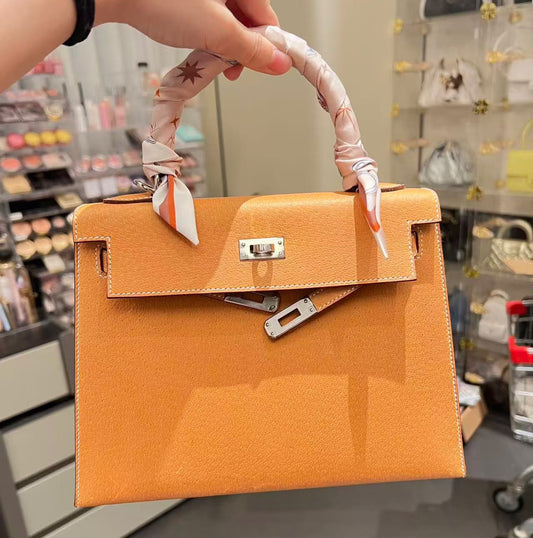 Hermes Kelly 25 Toffee Porc Palladium hardware