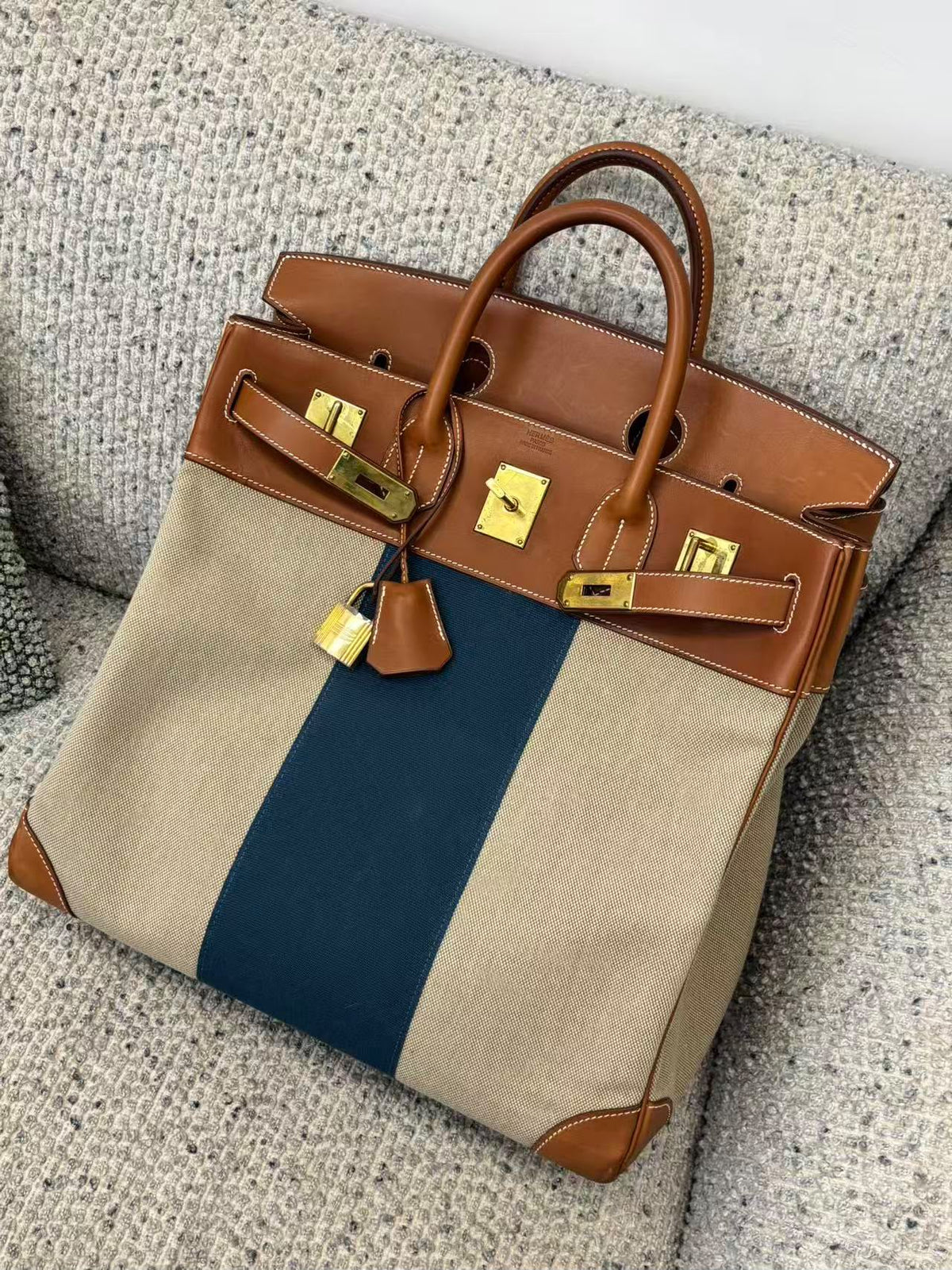 Hermes Hac 40 flag barenia gold hardware