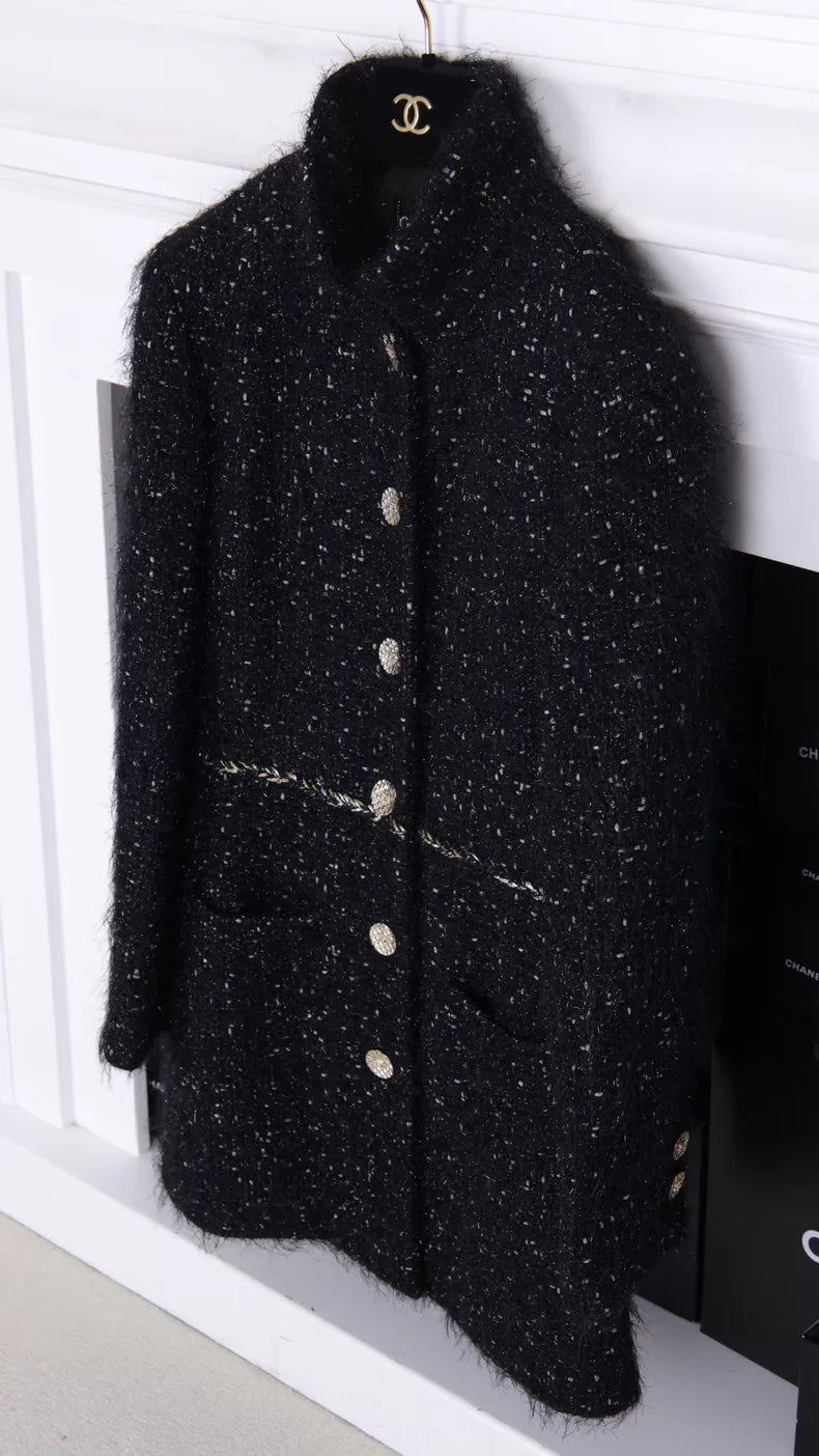 Chanel 22A  Black and Gold Glittering Jacket