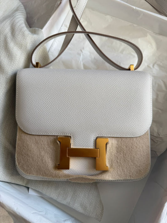 Hermes Constance 18 Gris Pale Epsom Palladium hardware