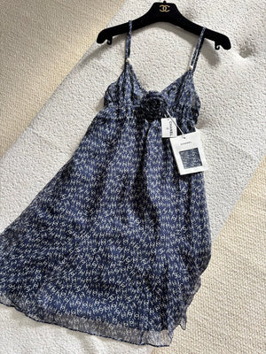 Chanel 25P Navy Blue Dress