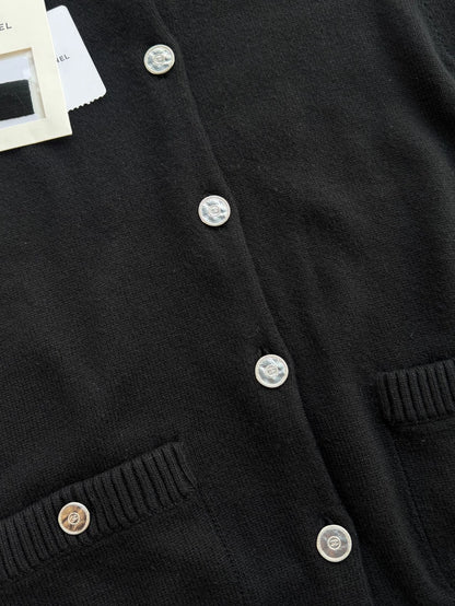 Chanel 25P Black Knit Cardigan