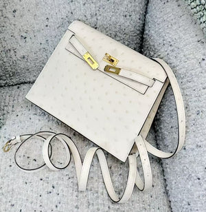 Hermes Kelly Danse nata ostrich gold hardware