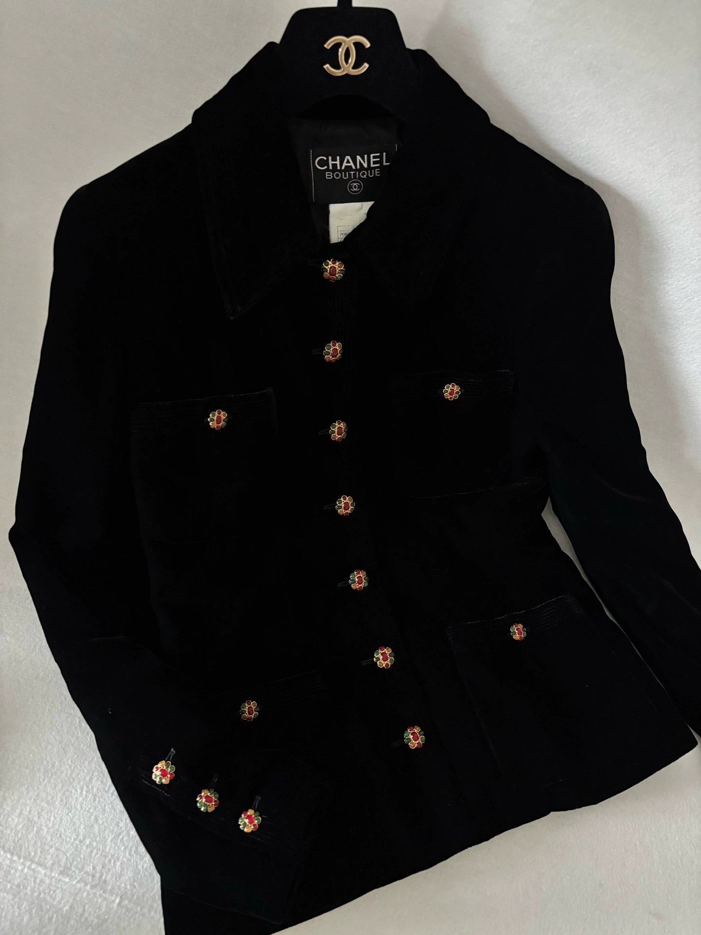 Chanel 96A Black Velvet Jacket