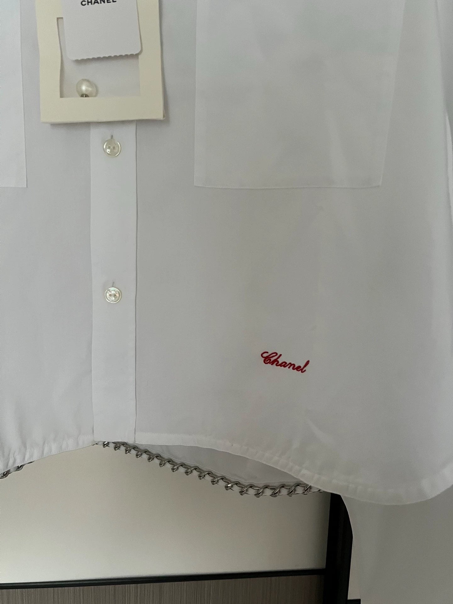 Chanel 26S white cropped shirt