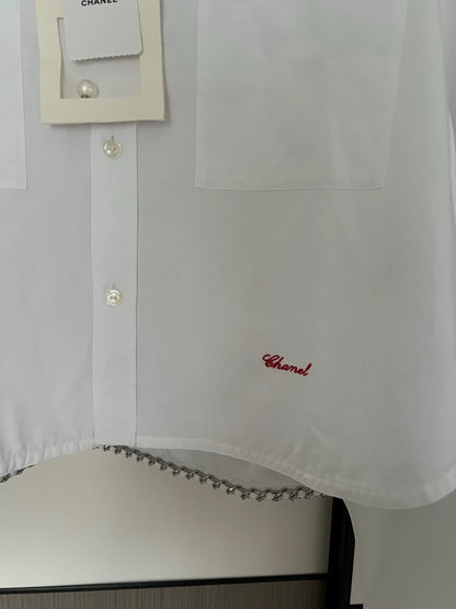 Chanel 26S white cropped shirt