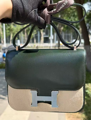 Hermes Constance 18 Vert Fonce Box Palladium hardware