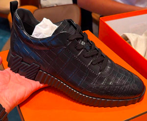 Hermes Bouncing Sneaker Black Matte Crocodile