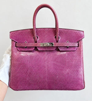 Hermes Birkin 25 violet lizard palladium hardware