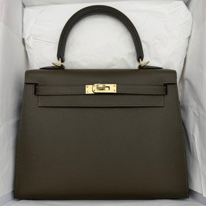 Hermes Kelly 25 Vert Loden Epsom Permabrass hardware