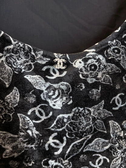 Chanel 24B Black Velvet T-Shirt