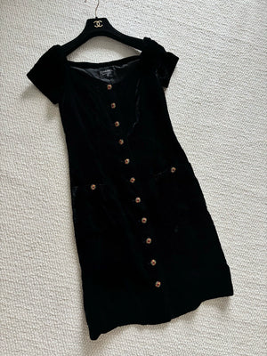 Chanel 96A Black Velvet Dress