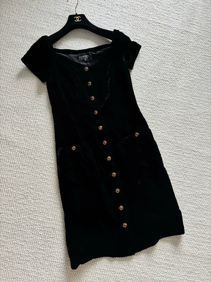 Chanel 96A Black Velvet Dress