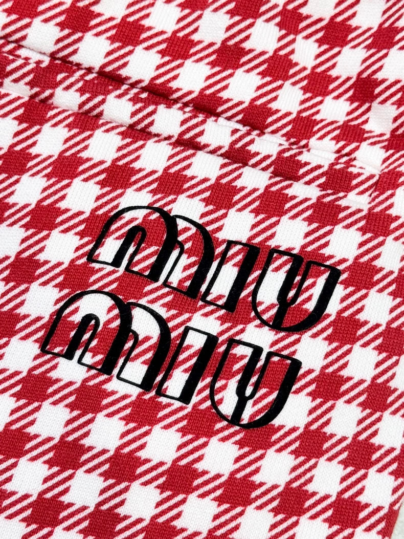 Miu Miu red and white shorts