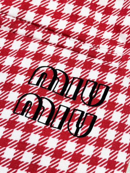 Miu Miu red and white shorts