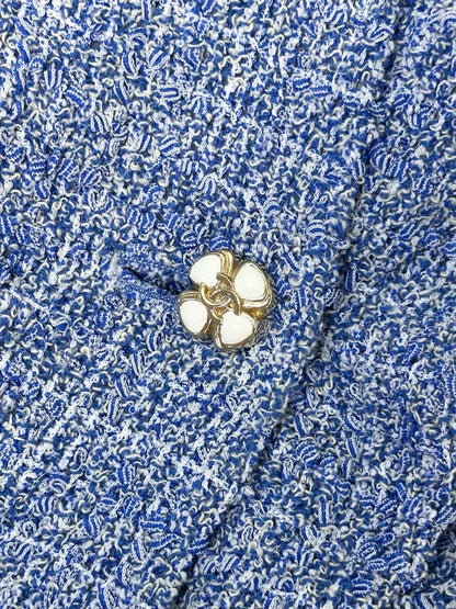 Chanel 24P blue and white tweed jumpsuit
