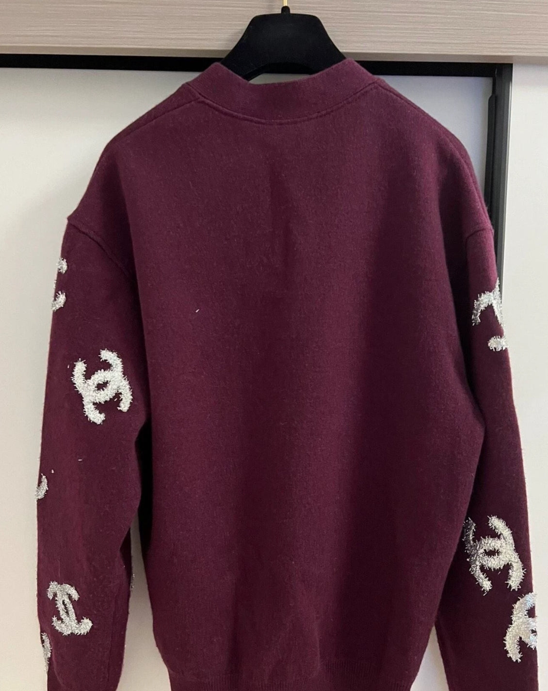 Chanel 22A burgundy cardigan