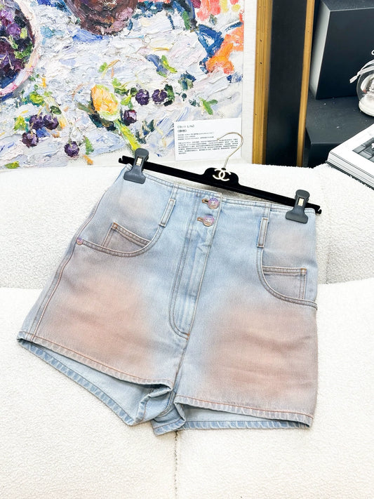 Chanel 24C Light blue denim short
