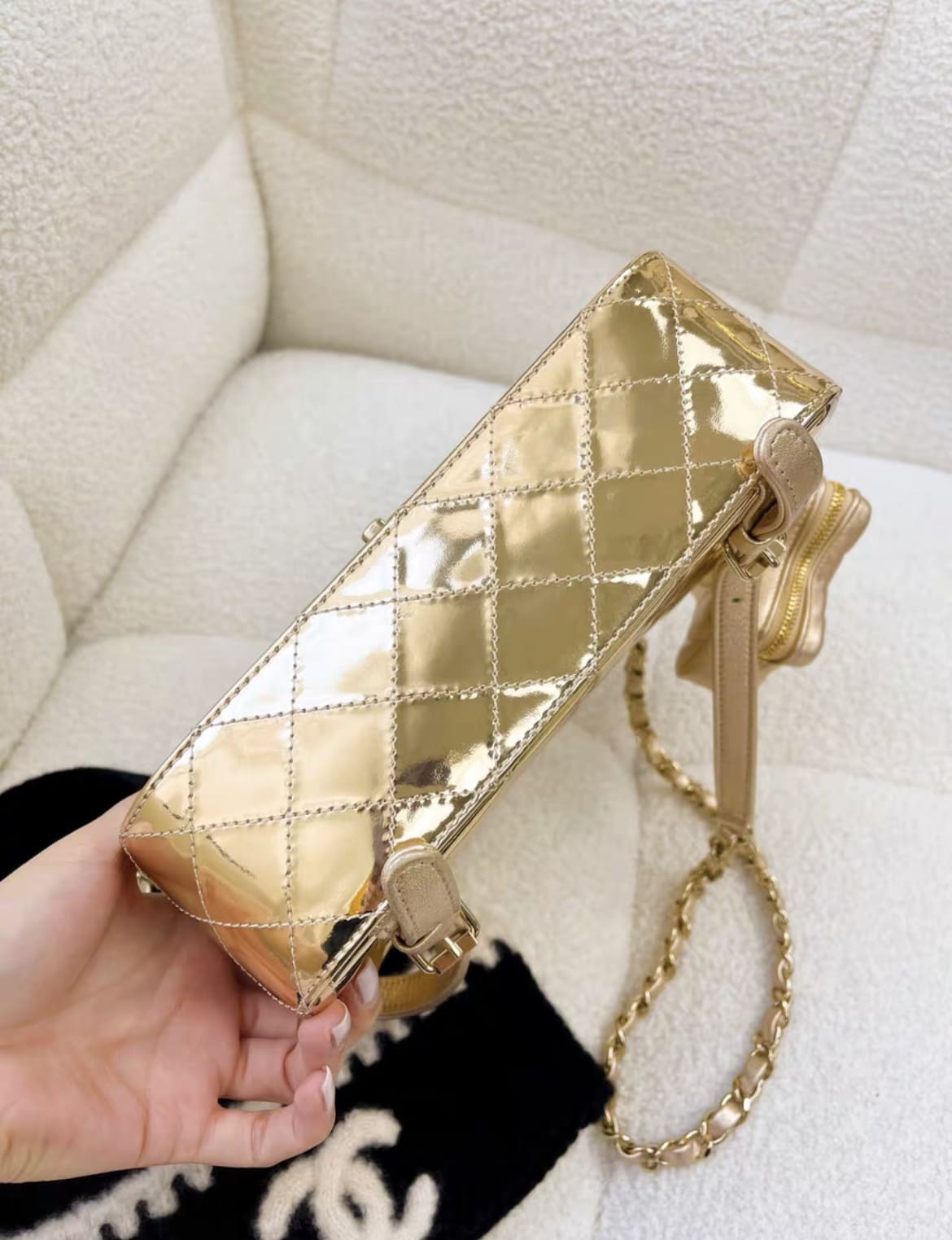 Chanel 24C gold mirror star backpack