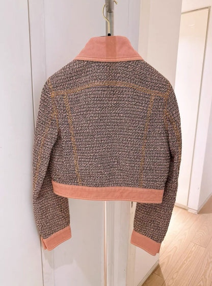 Chanel orange and pink tweed jacket