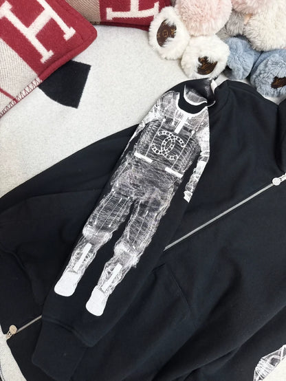 Chanel Black Hooded Sweater astronaute