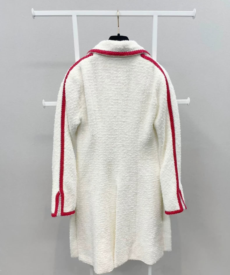 Chanel 20 white red tweed jacket
