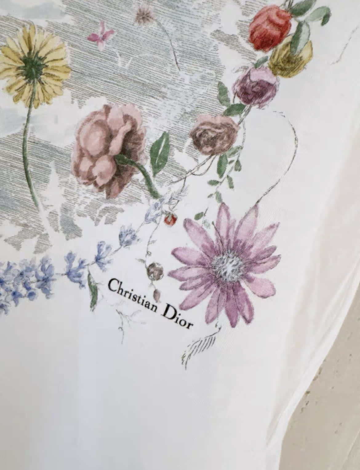 Christian Dior floral print cotton and linen T-shirt S size