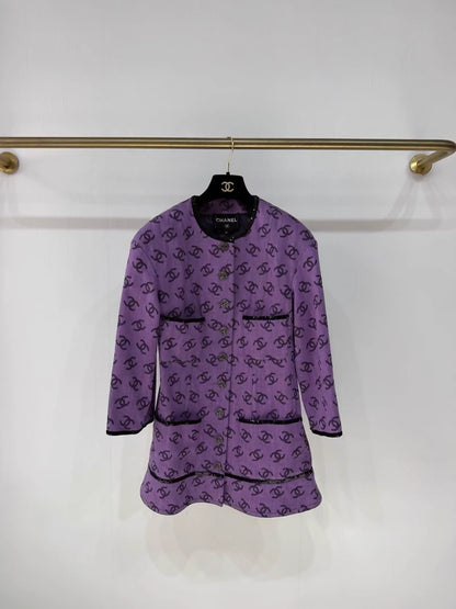 Chanel 22S purple denim cc jacket