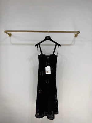 Chanel 26C Black Camellia Knit Dress