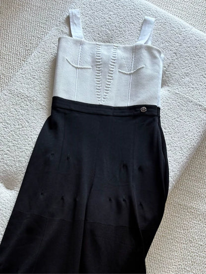 Chanel 25P Black and White Jumpsuit