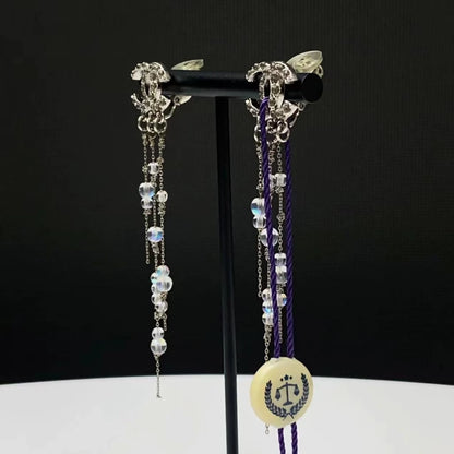 Chanel long double CC earrings