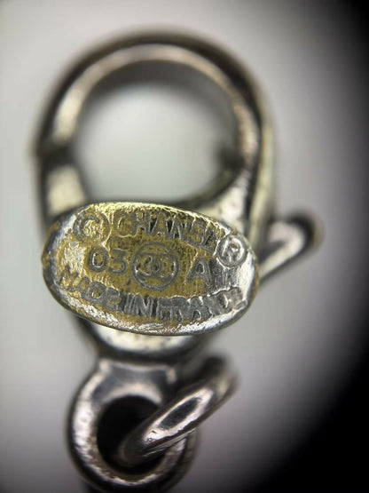 Chanel Vintage 03A Enamel Black Skull Grey CC Necklace