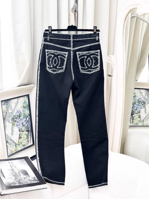 Chanel 24N Black Straight Leg Pants