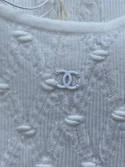 Chanel 24s White Knit top
