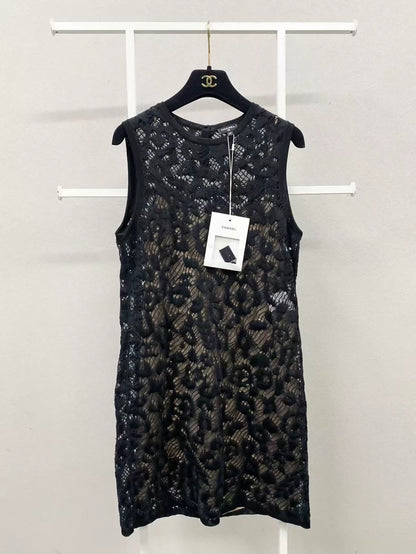 Chanel 22P black lace dress