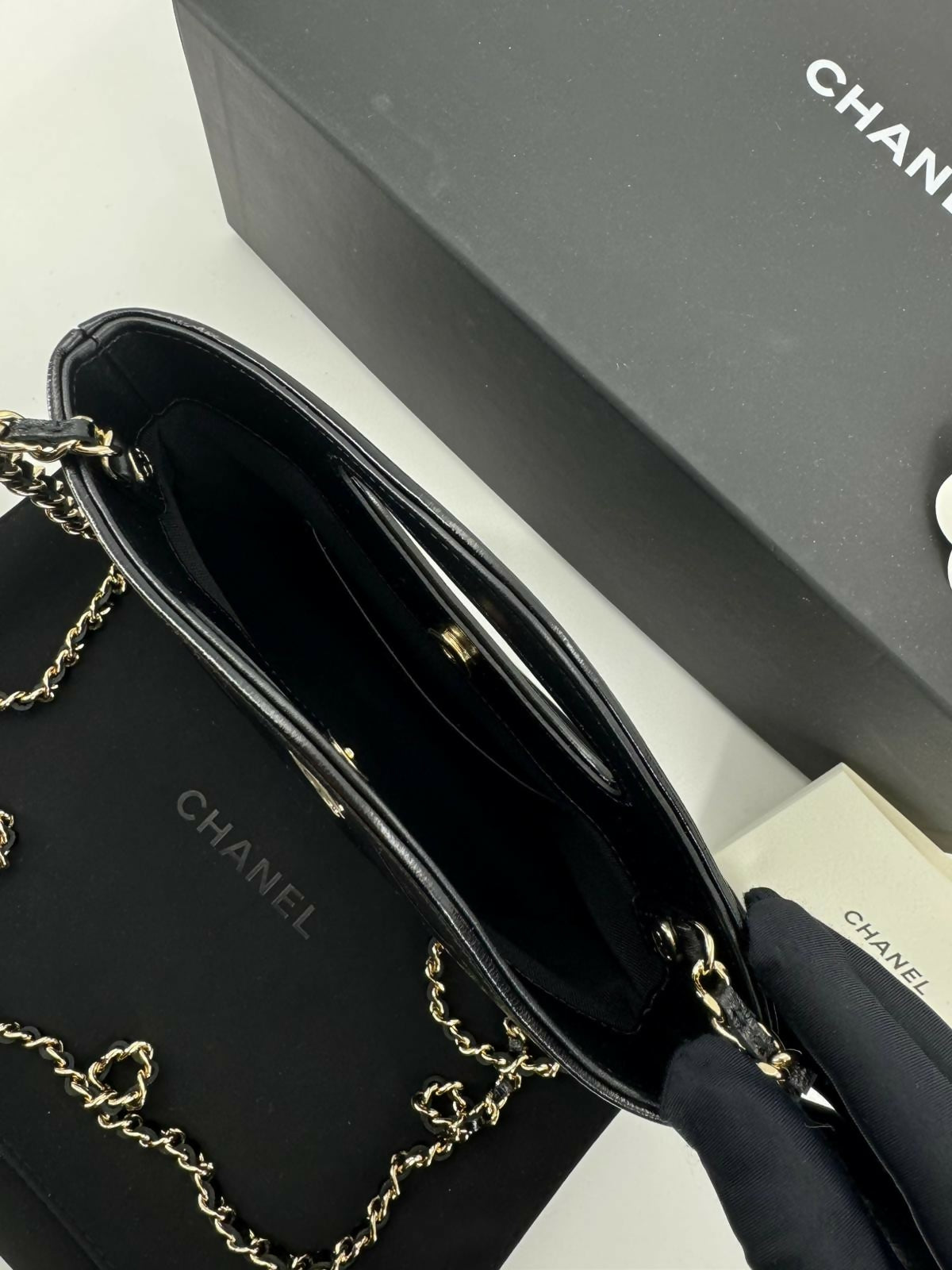 Chanel 31 Nano Black Shiny Lambskin Bag with GHW
