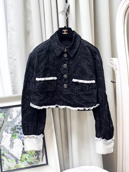 Chanel 22S Velvet Cropped jacket
