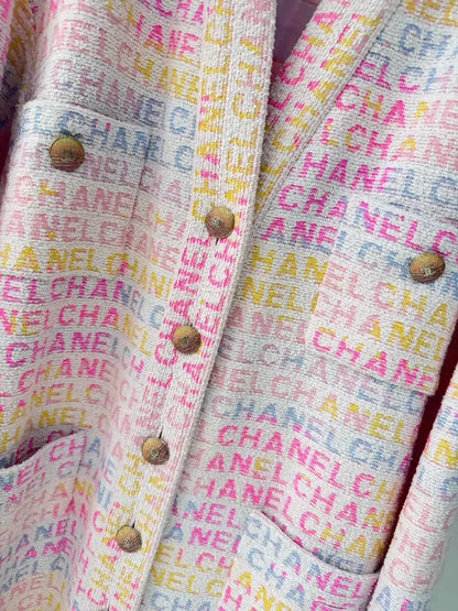 Chanel 24C Pink Letter Bathrobe Coat