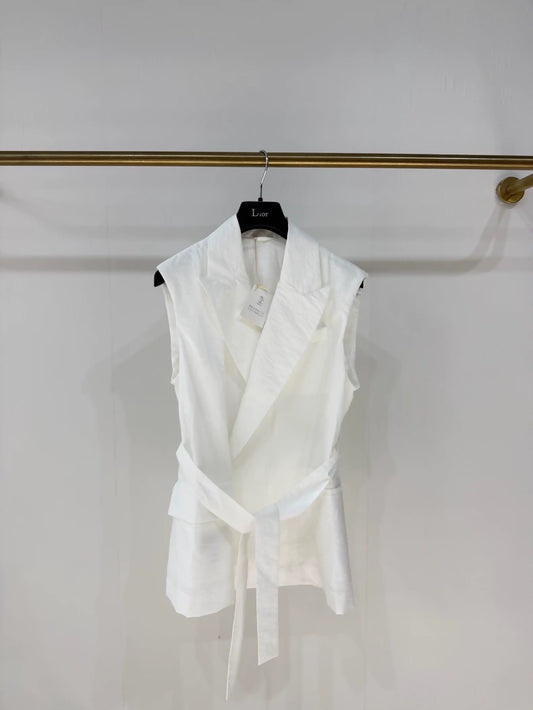 Brunello Cucinelli 2026 white vest cardigan