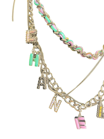 Chanel 17P Charms 
Chains Letters Multicolor Necklace Belt