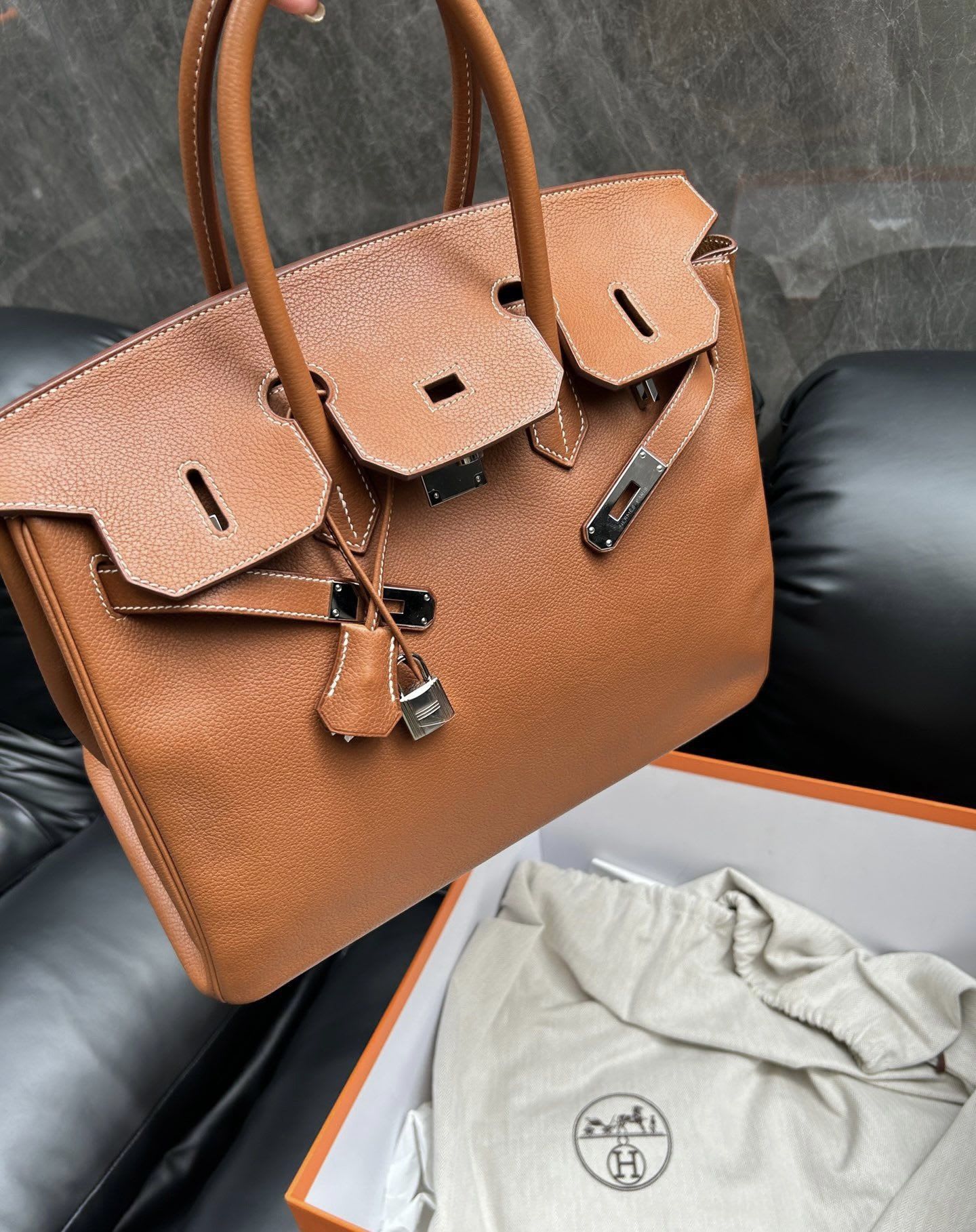 Hermes brown silver 35