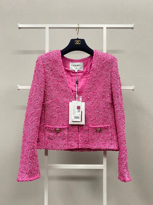 Chanel21S pink tweed jacket