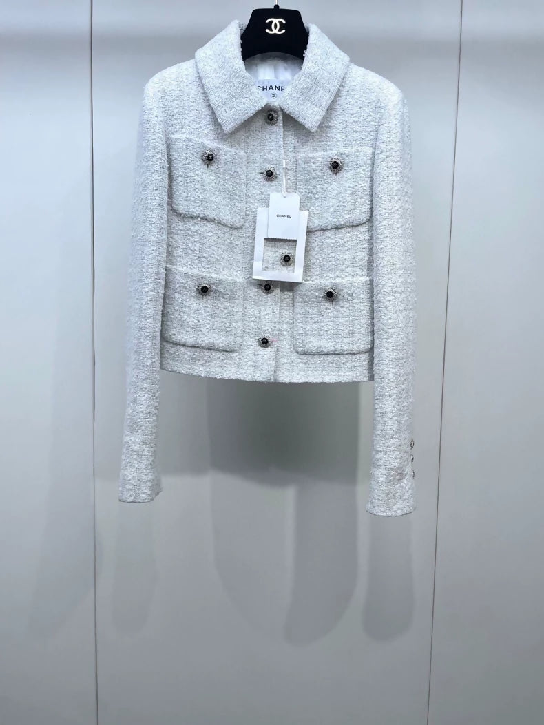 Chanel 25K white tweed jacket